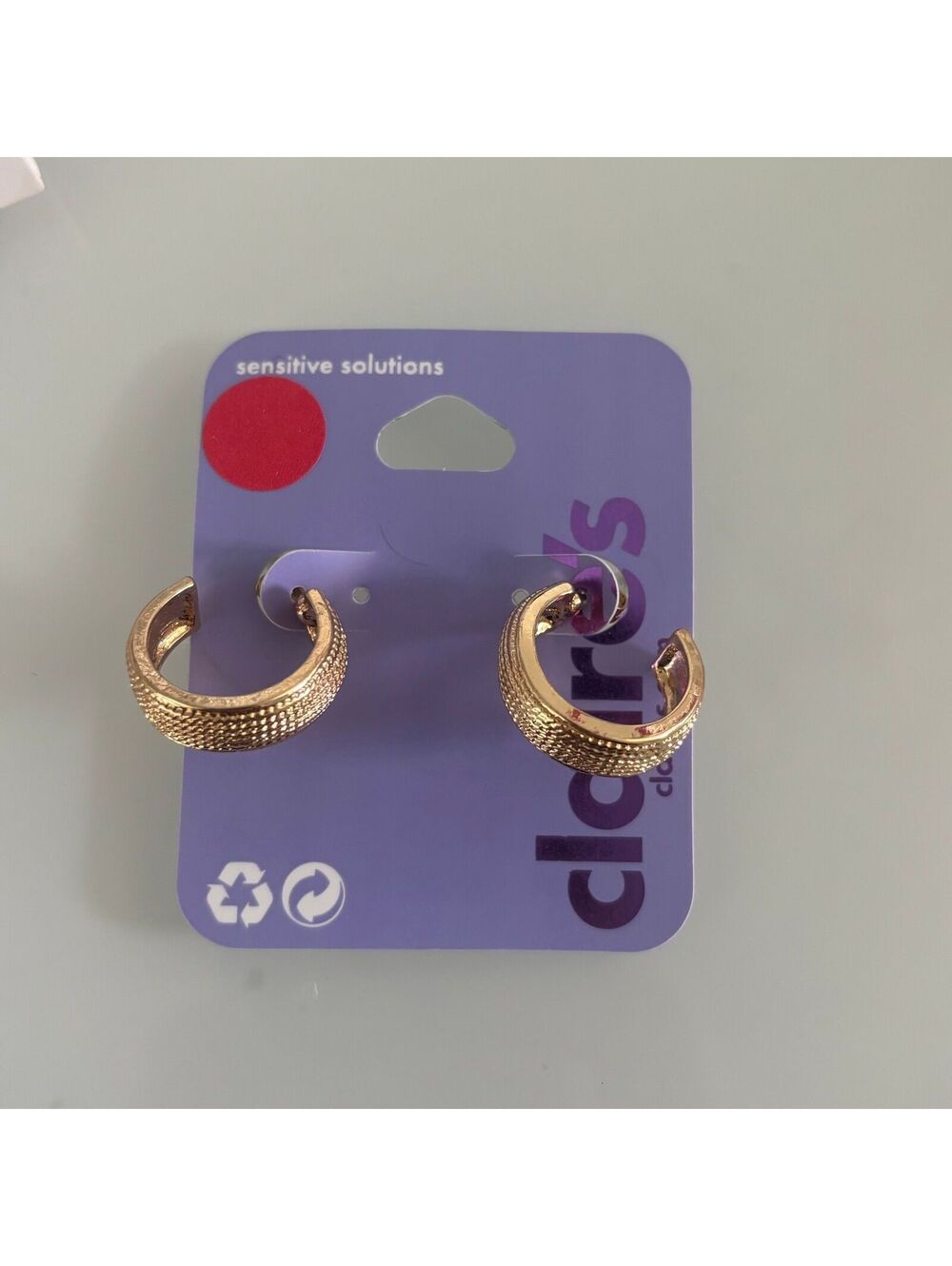 Claire’s Textured Hoop Earrings
